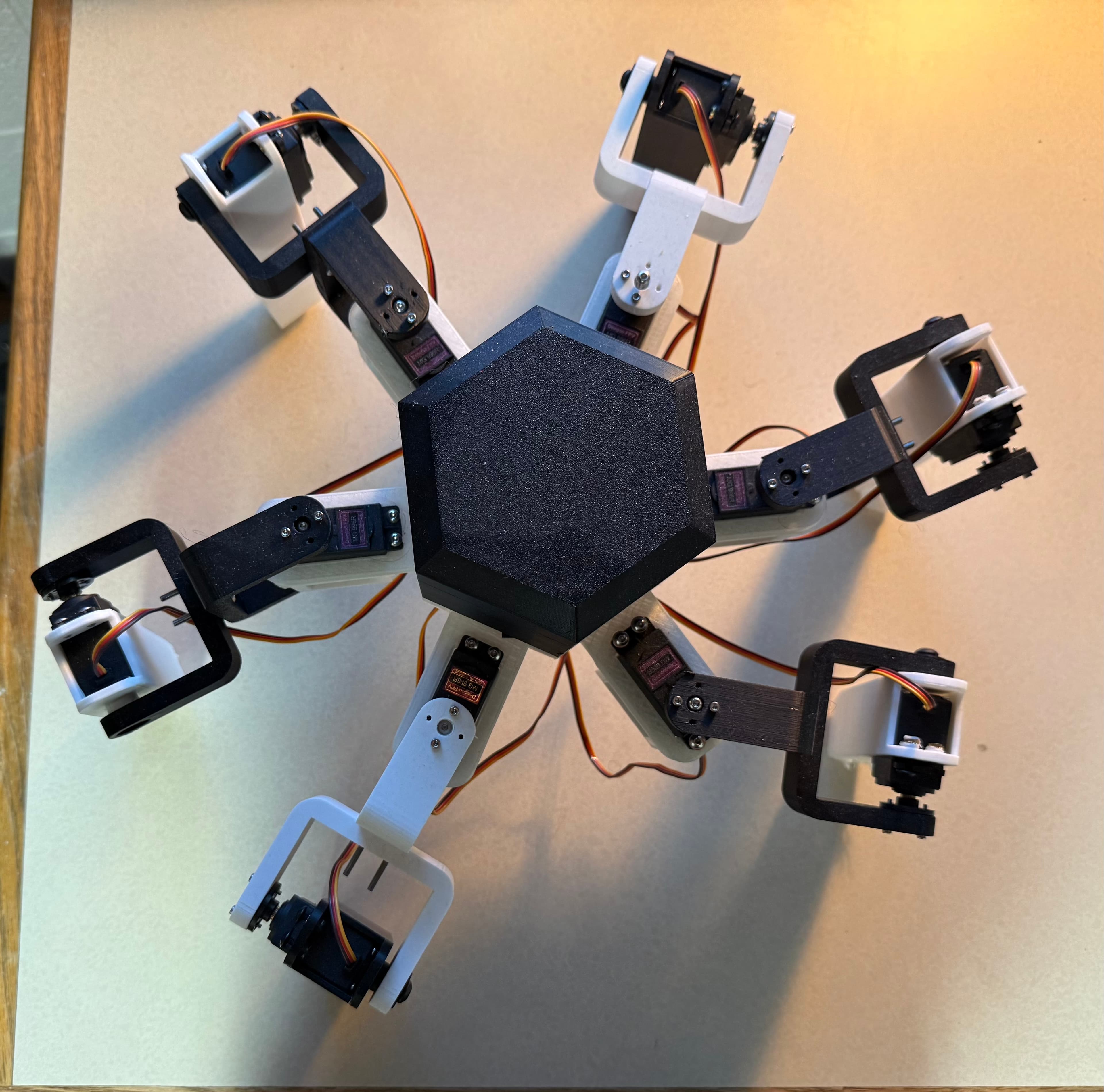 Top-down view of the hexapod