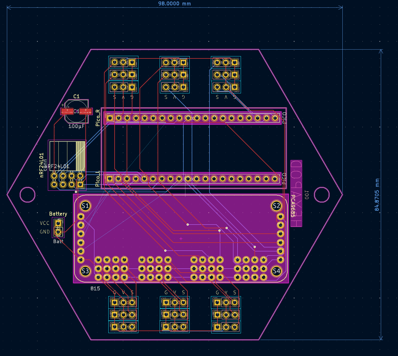 The layout of the PCB
